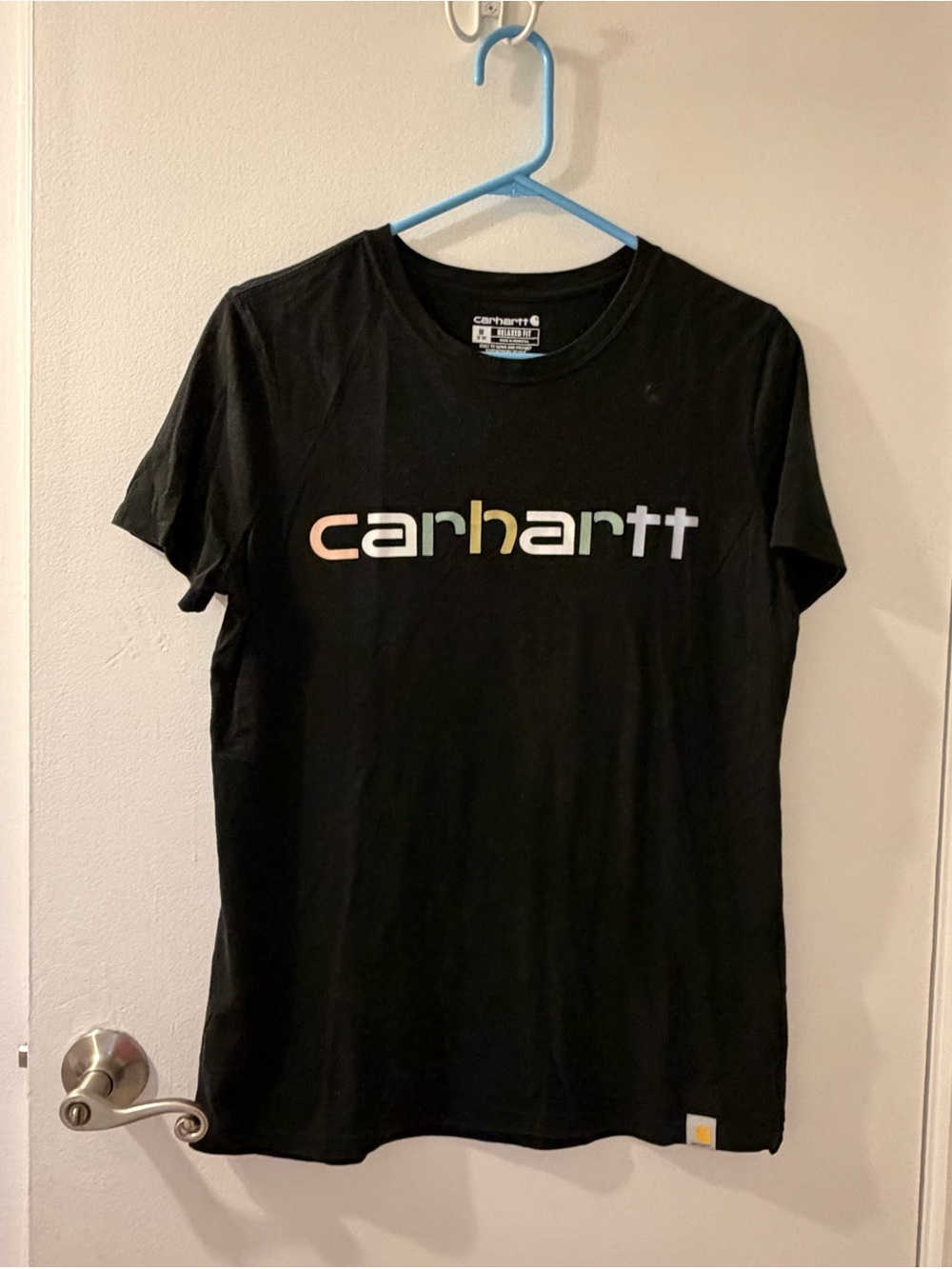 Carhartt Black Tee with Pastel Gradient Logo
